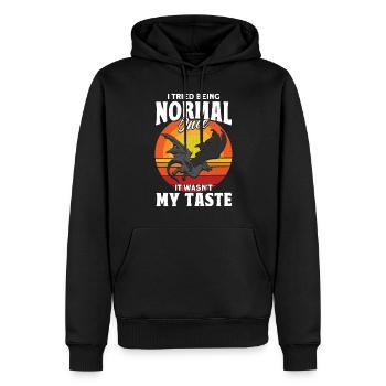 Ich habe einmal versucht normal zu sein Drache - Männer Premium Bio Hoodie - Schwarz - Vorne - Nico (187cm)