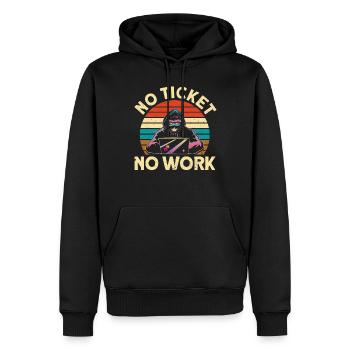 Kein Ticket, keine Arbeit Sysadmin - Männer Premium Bio Hoodie - Schwarz - Vorne - Nico (187cm)