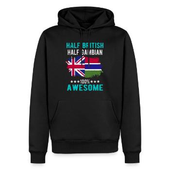 Halb Brite Halb Gambier - Männer Premium Bio Hoodie - Schwarz - Vorne - Nico (187cm)
