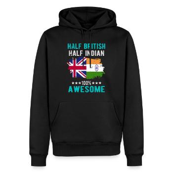 Moitié britannique moitié indien - Sweat à capuche Premium bio Homme - noir - Devant - Nico (187cm)
