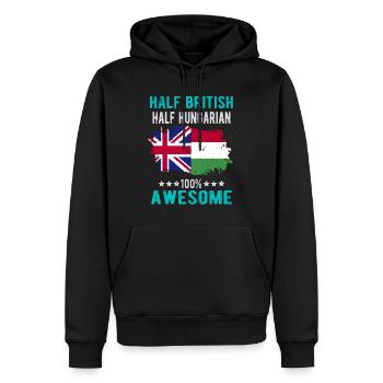 Halb Brite Halb Ungar - Männer Premium Bio Hoodie - Schwarz - Vorne - Nico (187cm)