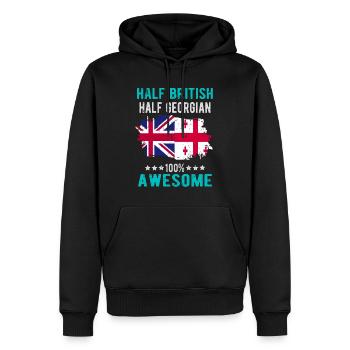 Moitié britannique moitié géorgien - Sweat à capuche Premium bio Homme - noir - Devant - Nico (187cm)