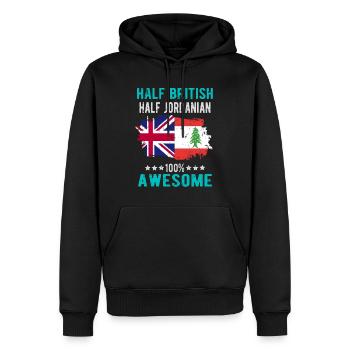Moitié britannique moitié jordanien - Sweat à capuche Premium bio Homme - noir - Devant - Nico (187cm)