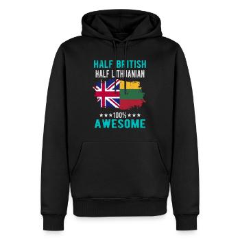 Halb Brite Halb Litauer - Männer Premium Bio Hoodie - Schwarz - Vorne - Nico (187cm)