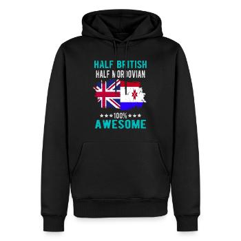 Halb Brite Halb Mordwinen - Männer Premium Bio Hoodie - Schwarz - Vorne - Nico (187cm)