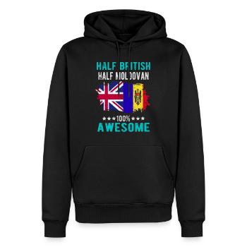 Halb Brite Halb Moldawier - Männer Premium Bio Hoodie - Schwarz - Vorne - Nico (187cm)