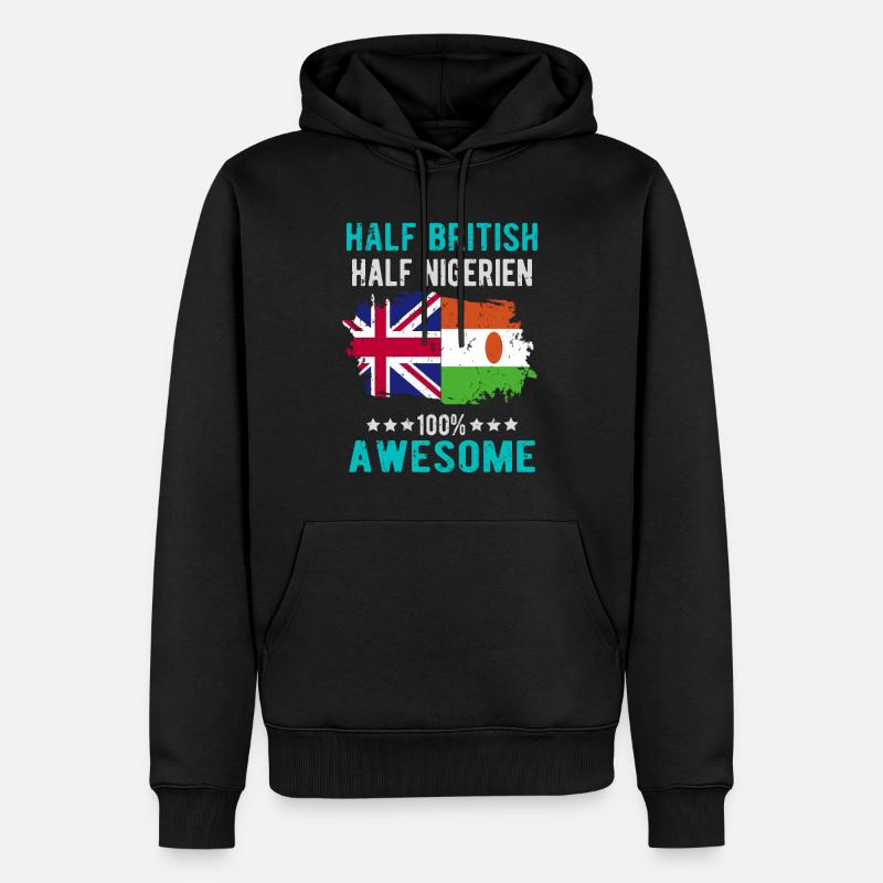 Moitié britannique moitié Nigrer - Sweat à capuche Premium bio Homme - noir