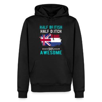 Moitié britannique moitié néerlandais - Sweat à capuche Premium bio Homme - noir - Devant - Nico (187cm)