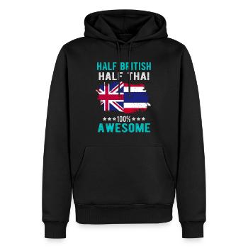 Halb Brite Halb Thailänder - Männer Premium Bio Hoodie - Schwarz - Vorne - Nico (187cm)