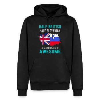 Halb Brite Halb Slowenier - Männer Premium Bio Hoodie - Schwarz - Vorne - Nico (187cm)