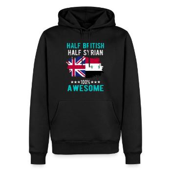 Moitié britannique moitié syrien - Sweat à capuche Premium bio Homme - noir - Devant - Nico (187cm)