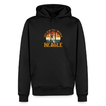 Beagle Hund Hunde Hundeliebhaber Haustier Geschenk - Männer Premium Bio Hoodie - Schwarz - Vorne - Nico (187cm)