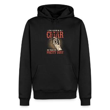 Cigare - Sweat à capuche Premium bio Homme - noir - Devant - Nico (187cm)
