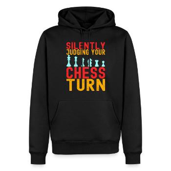 Schach Schachspieler - Männer Premium Bio Hoodie - Schwarz - Vorne - Nico (187cm)