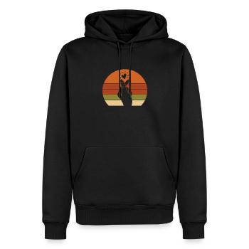K-Pop - Sweat à capuche Premium bio Homme - noir - Devant - Nico (187cm)