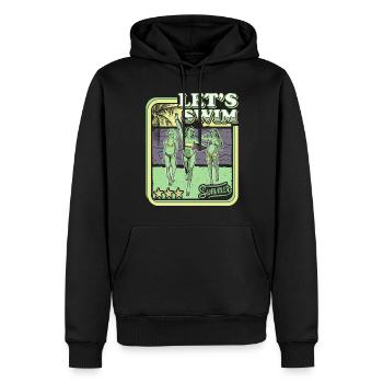 LETS SWIM - BIKINI GIRL - RETRO SUMMER HOLIDAY - Men’s Premium Organic Hoodie - black - Front - Nico (187cm)