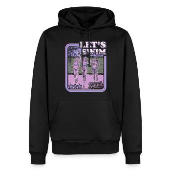 LETS SWIM - BIKINI GIRL - RETRO SUMMER HOLIDAY - Men’s Premium Organic Hoodie - black - Front - Nico (187cm)