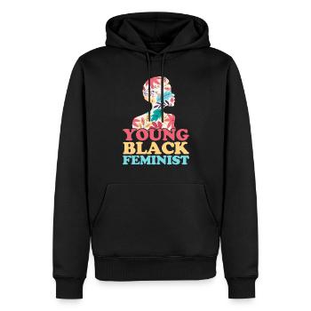 Junge Schwarze Feministin Feministisch - Männer Premium Bio Hoodie - Schwarz - Vorne - Nico (187cm)