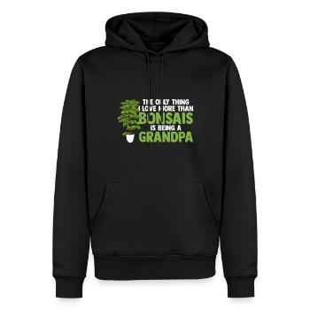 Bonsaï Arbre Grand-père - Sweat à capuche Premium bio Homme - noir - Devant - Nico (187cm)