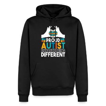 Autisme autistique Autiste - Sweat à capuche Premium bio Homme - noir - Devant - Nico (187cm)