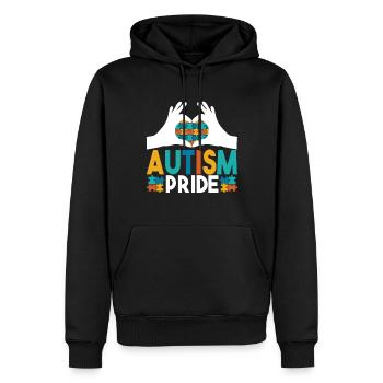 Autisme autistique Autiste - Sweat à capuche Premium bio Homme - noir - Devant - Nico (187cm)