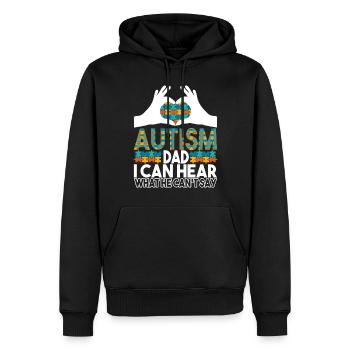 Autisme autistique Papa Autiste - Sweat à capuche Premium bio Homme - noir - Devant - Nico (187cm)