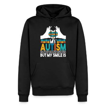 Autisme autistique Autiste - Sweat à capuche Premium bio Homme - noir - Devant - Nico (187cm)