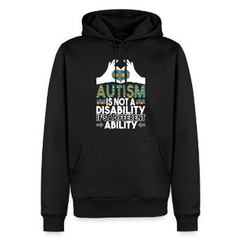 Autisme autistique Autiste - Sweat à capuche Premium bio Homme - noir - Devant - Nico (187cm)