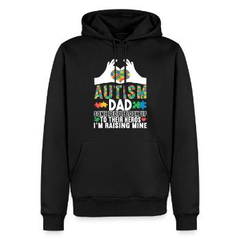 Autisme autistique Papa Autiste - Sweat à capuche Premium bio Homme - noir - Devant - Nico (187cm)