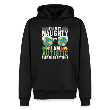 Autisme autistique Autiste - Sweat à capuche Premium bio Homme - noir - Devant - Nico (187cm)