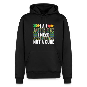 Autisme autistique Autiste - Sweat à capuche Premium bio Homme - noir - Devant - Nico (187cm)