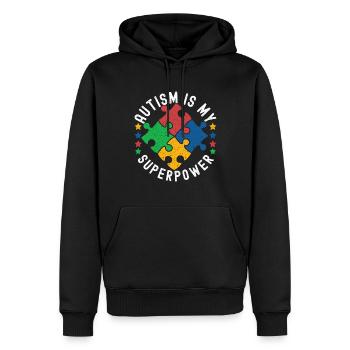 Autisme autistique Autiste - Sweat à capuche Premium bio Homme - noir - Devant - Nico (187cm)