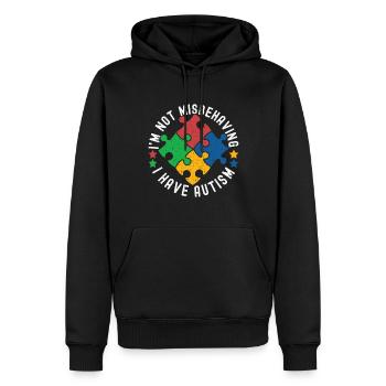 Autisme autistique Autiste - Sweat à capuche Premium bio Homme - noir - Devant - Nico (187cm)