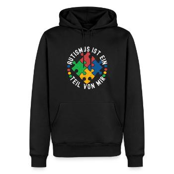 Autisme autistique Autiste - Sweat à capuche Premium bio Homme - noir - Devant - Nico (187cm)