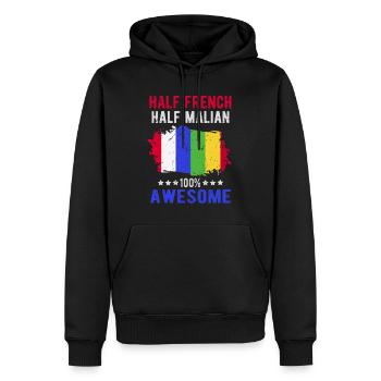 Halb Franzose Halb Malier - Männer Premium Bio Hoodie - Schwarz - Vorne - Nico (187cm)