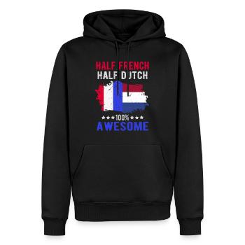 Half French Half Dutch - Men’s Premium Organic Hoodie - black - Front - Nico (187cm)