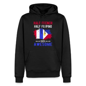 Halb Franzose Halb Philippiner - Männer Premium Bio Hoodie - Schwarz - Vorne - Nico (187cm)