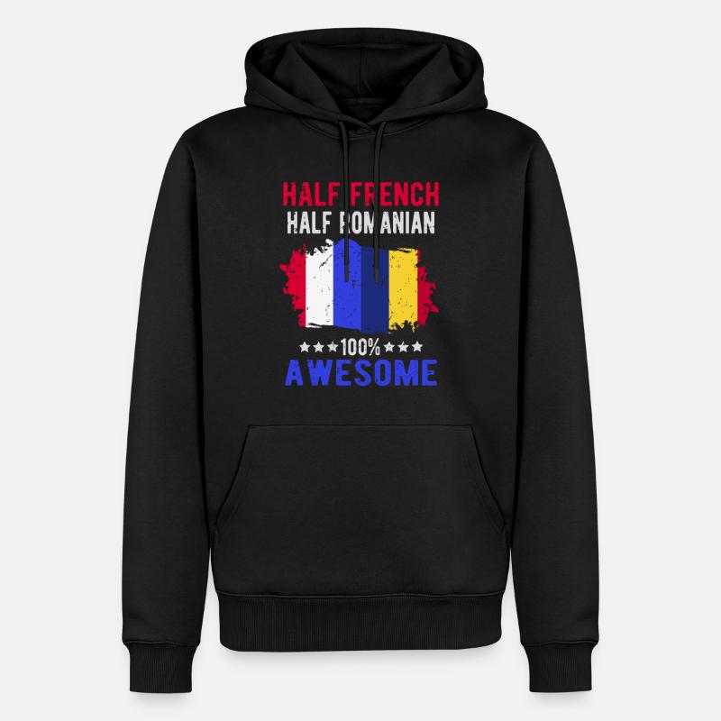 Moitié Français moitié roumain - Sweat à capuche Premium bio Homme - noir
