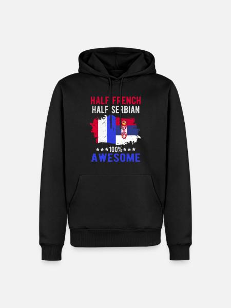 Half French Half Serb - Men’s Premium Organic Hoodie - black