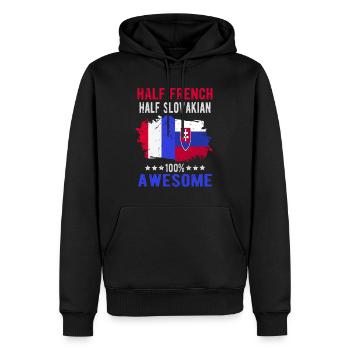 Halb Franzose Halb Slowake - Männer Premium Bio Hoodie - Schwarz - Vorne - Nico (187cm)