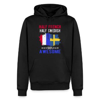 Halb Franzose Halb Schwede - Männer Premium Bio Hoodie - Schwarz - Vorne - Nico (187cm)