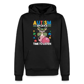 Autisme autistique Autiste - Sweat à capuche Premium bio Homme - noir - Devant - Nico (187cm)