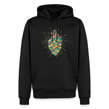 Autisme autistique Autiste - Sweat à capuche Premium bio Homme - noir - Devant - Nico (187cm)