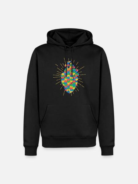 Autistic Autism Autistic - Men’s Premium Organic Hoodie - black
