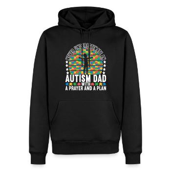 Autisme autistique Père Autiste - Sweat à capuche Premium bio Homme - noir - Devant - Nico (187cm)