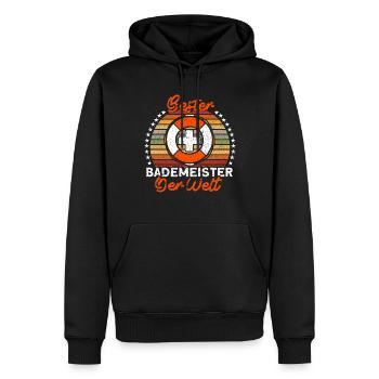 Bademeister Schwimmbad Lifeguard Rettungsschwimmer - Männer Premium Bio Hoodie - Schwarz - Vorne - Nico (187cm)