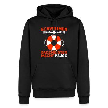 Bademeister Schwimmbad Lifeguard Rettungsschwimmer - Männer Premium Bio Hoodie - Schwarz - Vorne - Nico (187cm)