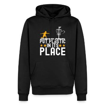 Disc Golf Disc Golfer - Männer Premium Bio Hoodie - Schwarz - Vorne - Nico (187cm)