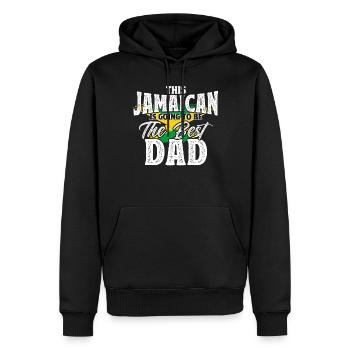Jamaïque Jamaican Pride Drapeau jamaïcain - Sweat à capuche Premium bio Homme - noir - Devant - Nico (187cm)
