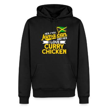 Jamaïque Jamaican Pride Drapeau jamaïcain - Sweat à capuche Premium bio Homme - noir - Devant - Nico (187cm)